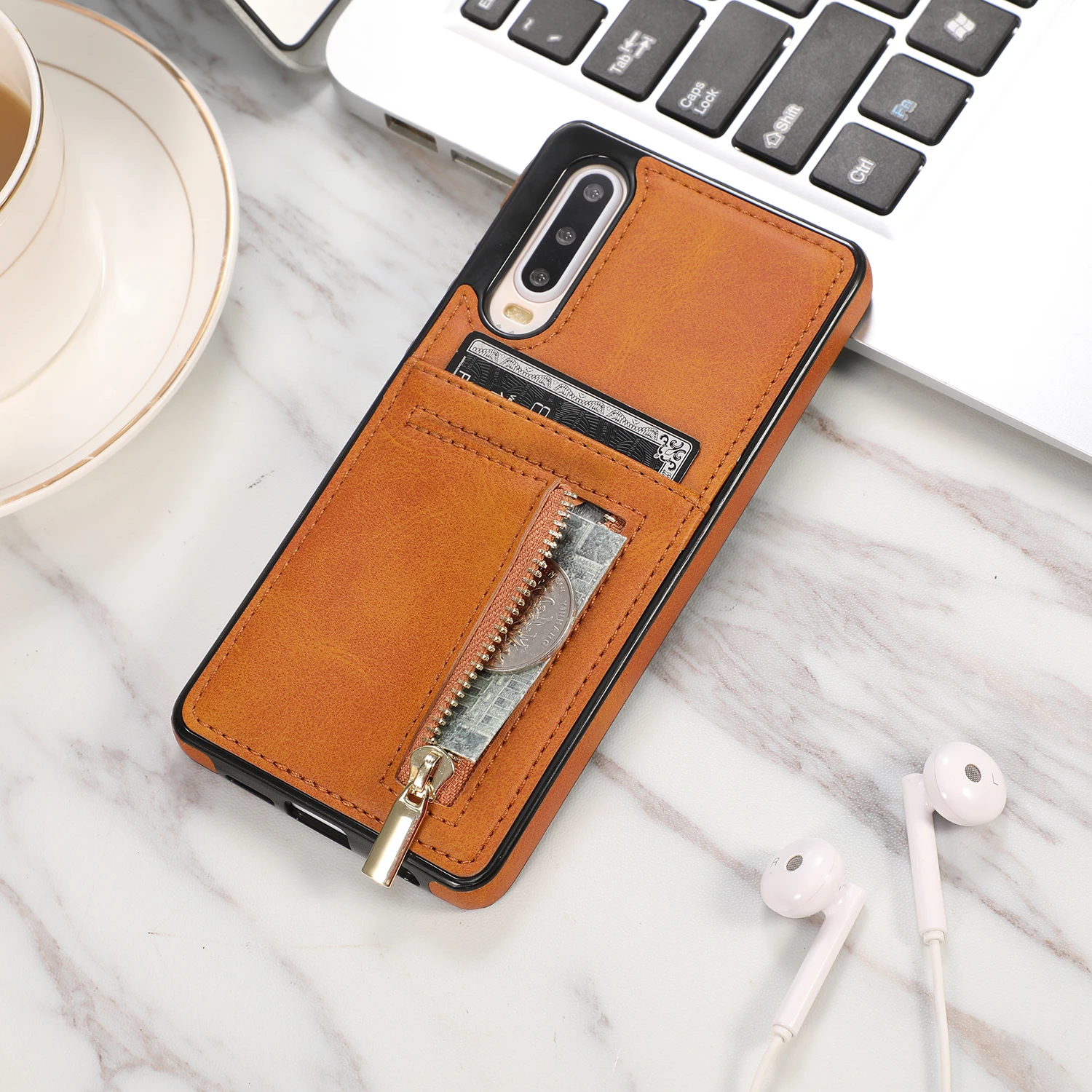

Zipper Card Slots Leather Case For Huawei P30 P30 Pro P30 Lite Wallet Pouch Style Soft Cover Case For Huawei Mate 20 Pro 20 Lite