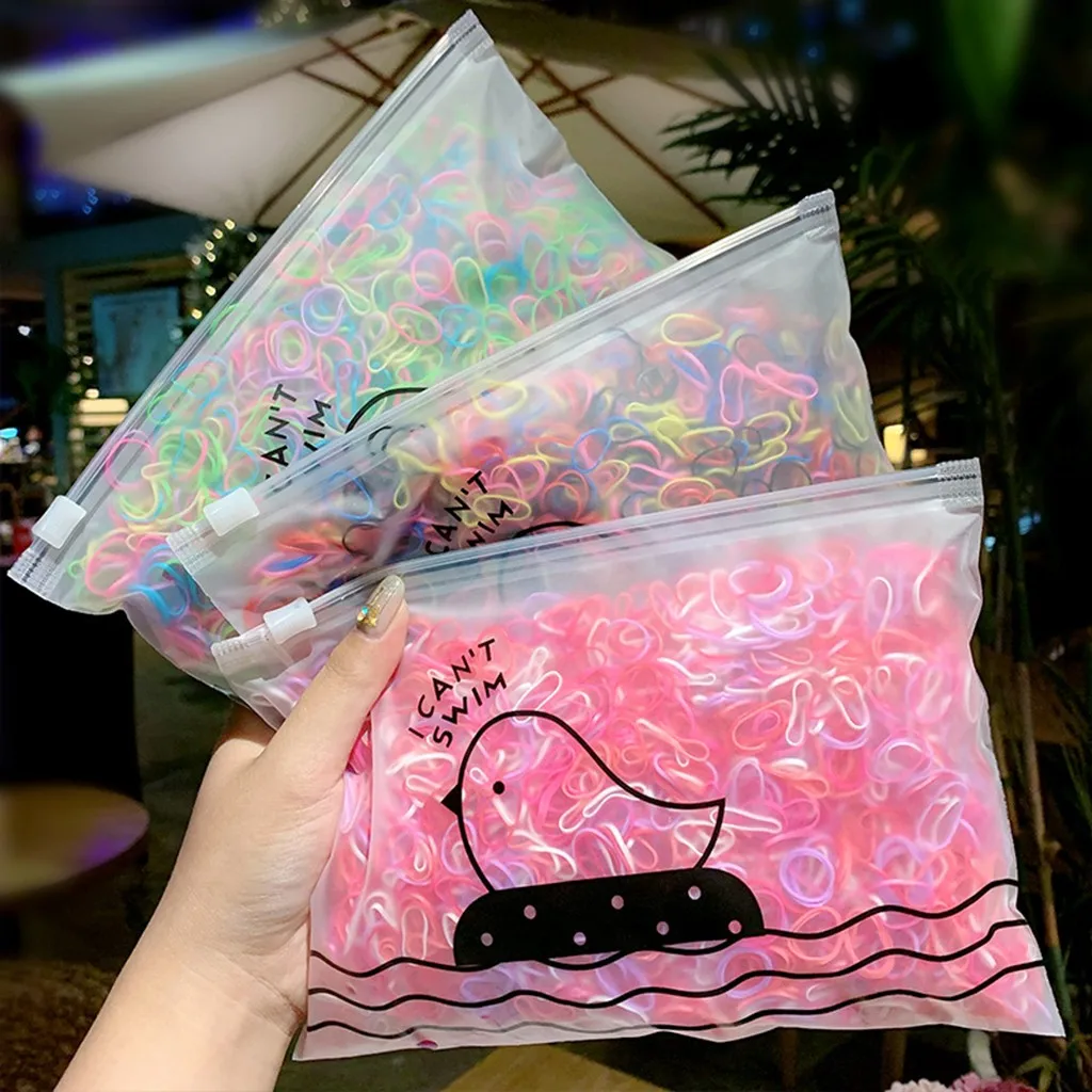 1000Pcs/Pack Colorful Small Disposable Hair Bands Scrunchie Girls Elastic Rubber Band Ponytail Holder Fashion Hair Accessories goody hair clips