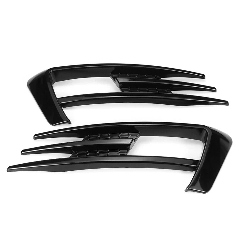 

NEW-For Golf 7 MK7 2013-2017 Gloss Black Car Bumper Fog Light Grille Cover Trim