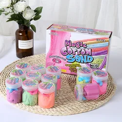 Puzzle en argile Ultra léger pour enfants, 12 pièces de sable de rallye en coton, sable magique de l'espace, boue de neige, sable puissant pour enfants, décompresser le jouet 