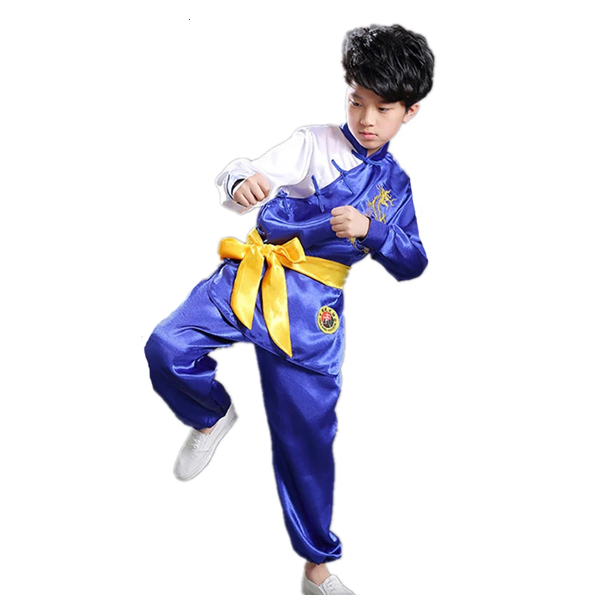 Детская одежда Wushu на день кунг-фу, 110-160 см традиционный костюм ханфу, китайский костюм для маленьких мальчиков и девочек