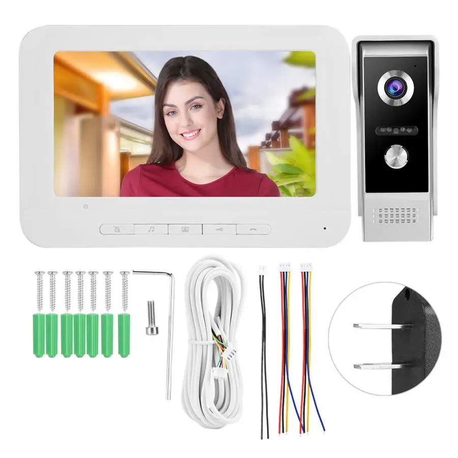 7 дюймов HD видео дверной звонок Домофон камера монитор домашняя система безопасности 100-240 в видео дверной звонок
