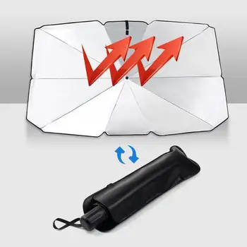 

Hot Summer Car Sunshade Car Windshield Insulation Umbrella Auto UV Protect 2 Size Optional Windshield Protection Accessories