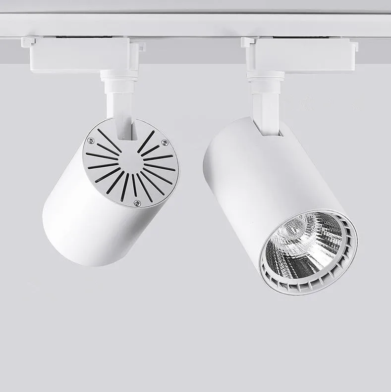 White casing 12 Вт, 20 Вт, 30 Вт, 40 Вт, светодиодный COB Трековый светильник, точечный светильник, Трековый светильник для магазина, отеля, магазина одежды, дома - Испускаемый цвет: White casing