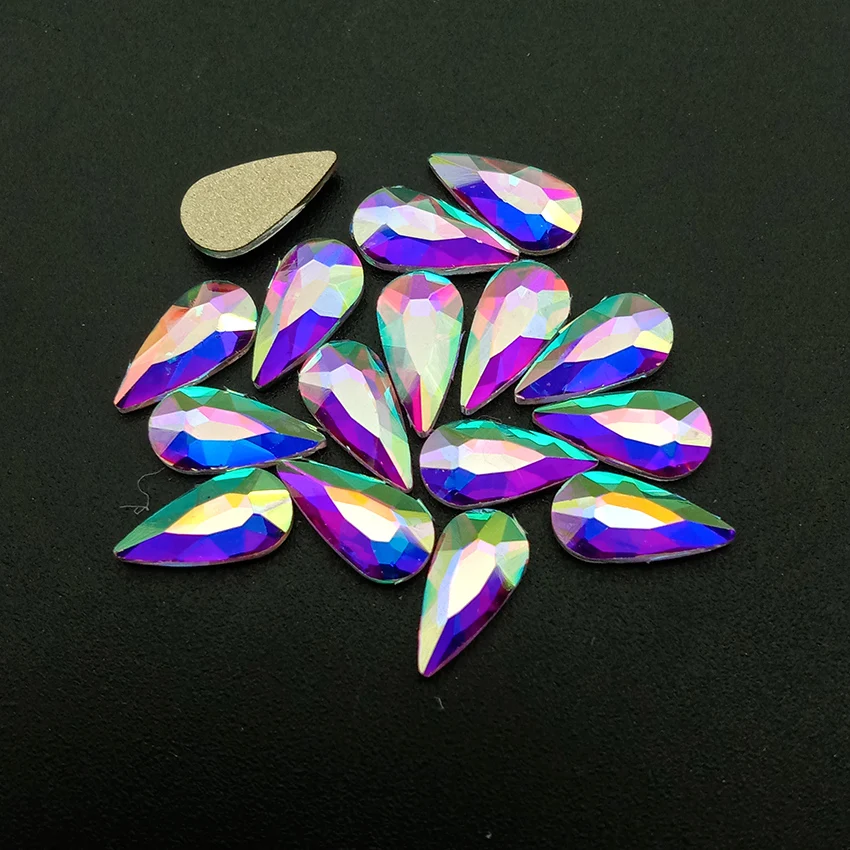 100pcs 4X8 drop AB Новинка, распродажа, 3X6 мм, цвет шампанского, конский глаз, стразы для дизайна ногтей, цветные кристаллы AB, 30 шт./100 шт., для украшения ногтей, маникюра, бриллиантов - Цвет: 100pcs 4X8 drop AB