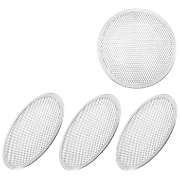 

4 Pieces Round Pizza Sn Aluminum Mesh Pizza Sn Pizza Mesh Baking Tray for Home Kitchen Restaurant Supplies