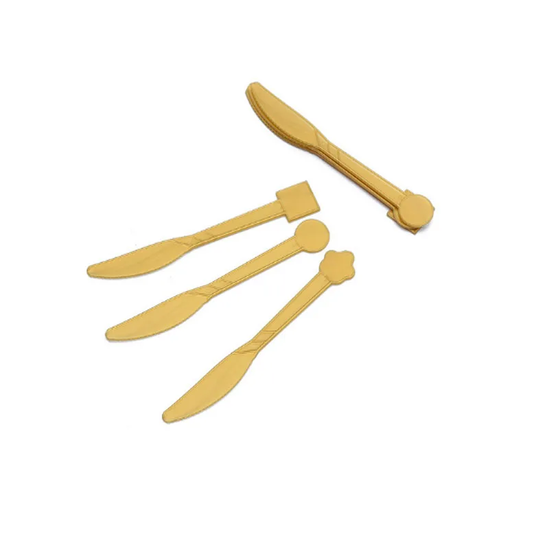 knife 10pcs Горячая штамповка волна полоса праздничный колпак попкорн мешочки, принадлежности для праздника бумажные пластины одноразовые стаканчики посуда баннер для свадебного оформления - Цвет: knife 10pcs