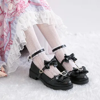 

Lolita shoes fruit bubble sweetheart round head student shoes JK Uniform Lolita Shoes Bowknot Princess Kawaii Girl Women Shoes