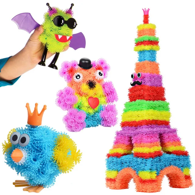 100-1200pcs Thorn Ball Magic plastic Puffer Ball Animal Assembling Building Block Toy DIY Construction Toys for Children Gifts 1