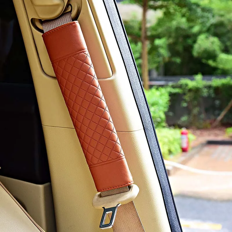 1 пара автомобильных ремней безопасности подушки под плечи Чехлы для подушек кожа Безопасность Защита плеча авто аксессуары для интерьера четыре сезона A1