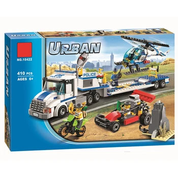 

Urban City Police Force Helicopter Truck Building Block Toys Helicopter Transporter Compatible With 60049 410pcs Kids Toys