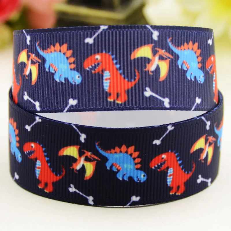

7/8" 22mm Dinosaur Printed grosgrain ribbon party decoration satin ribbons OEM 10 Yards X-02496
