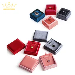 Corduroy Jewelry Box High Quality Creative Propose Ring Gift Box Necklaces Rings Pendant Packaging Box Velvet Container