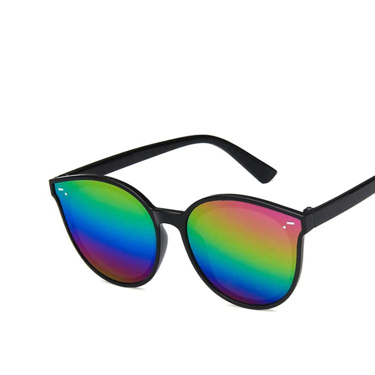 LeonLion ретро солнцезащитные очки для детей кошачий глаз очки для мальчиков/девочек Винтажные Солнцезащитные очки для детей маленькие Oculos De Sol Feminino - Цвет линз: BlackBainbow