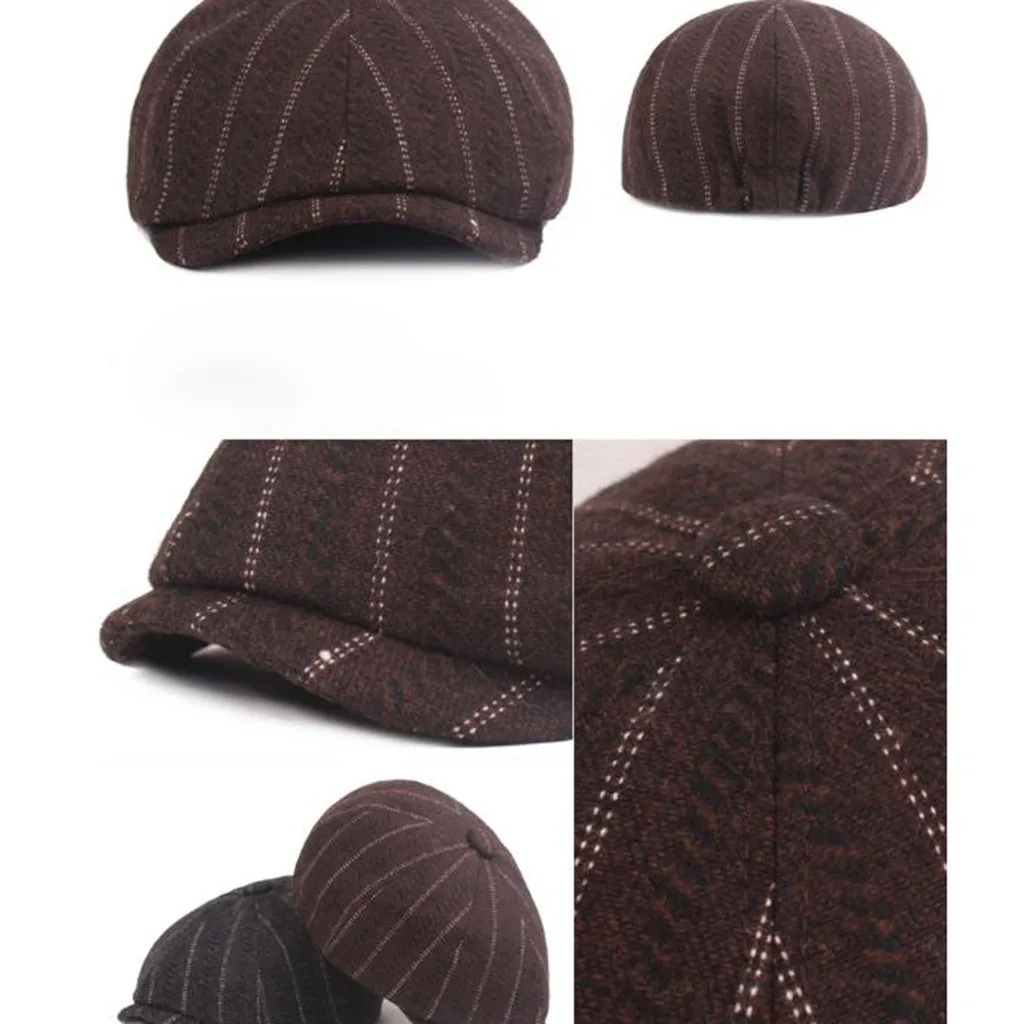 Полосатая Классическая модная кепка Baker Boy Hat, кепка Newsboy для вождения, Спортивная Многофункциональная Кепка с ветровым стеклом, новинка для мужчин и женщин