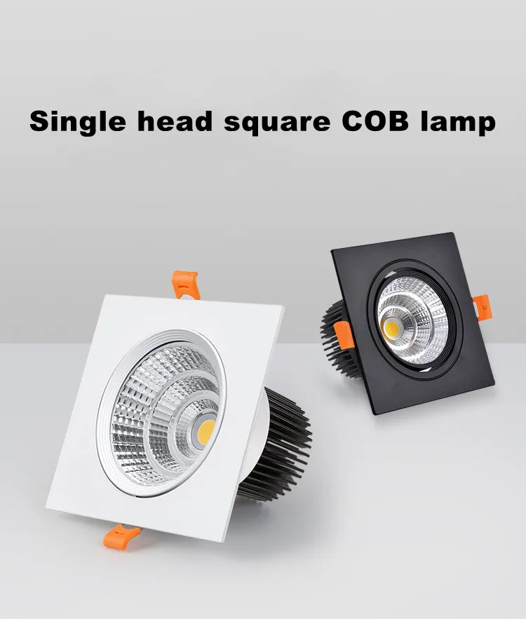 7W-18W LED COB Downlight Dimmable Led Spotlight Ceiling Lamp Recessed 220V 110V Single DouBle Square Led Spot Light down light