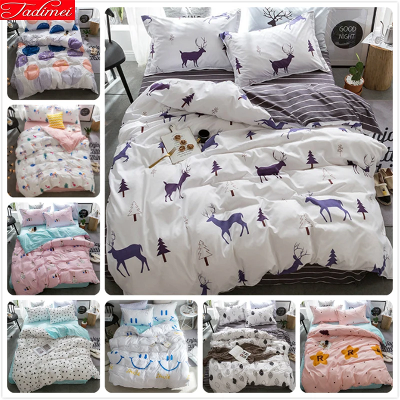 

Nordic Style Duvet Cover Sheet Quilt Comforter Pillow Case Bedding Set 3pcs 4pcs Bed Linen Kids Child Soft Cotton 1.35/1.5/1.8 m