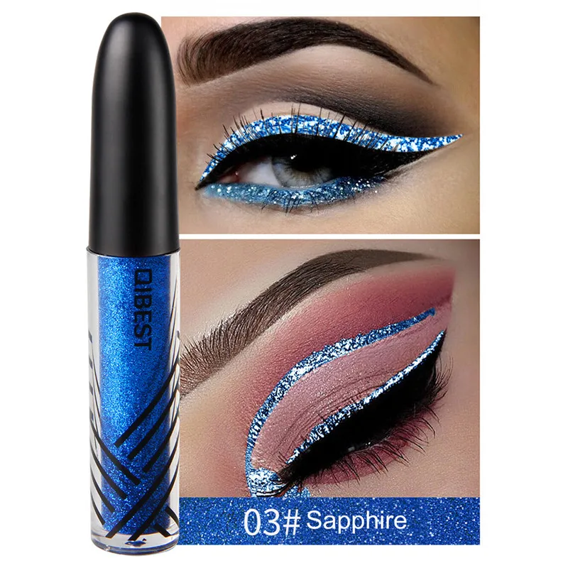 Sapphire QIBEST Мерцающая жидкая подводка для глаз карандаш для макияжа стойкий Быстросохнущий Блестящий карандаш для глаз водостойкий косметический набор - Цвет: Sapphire