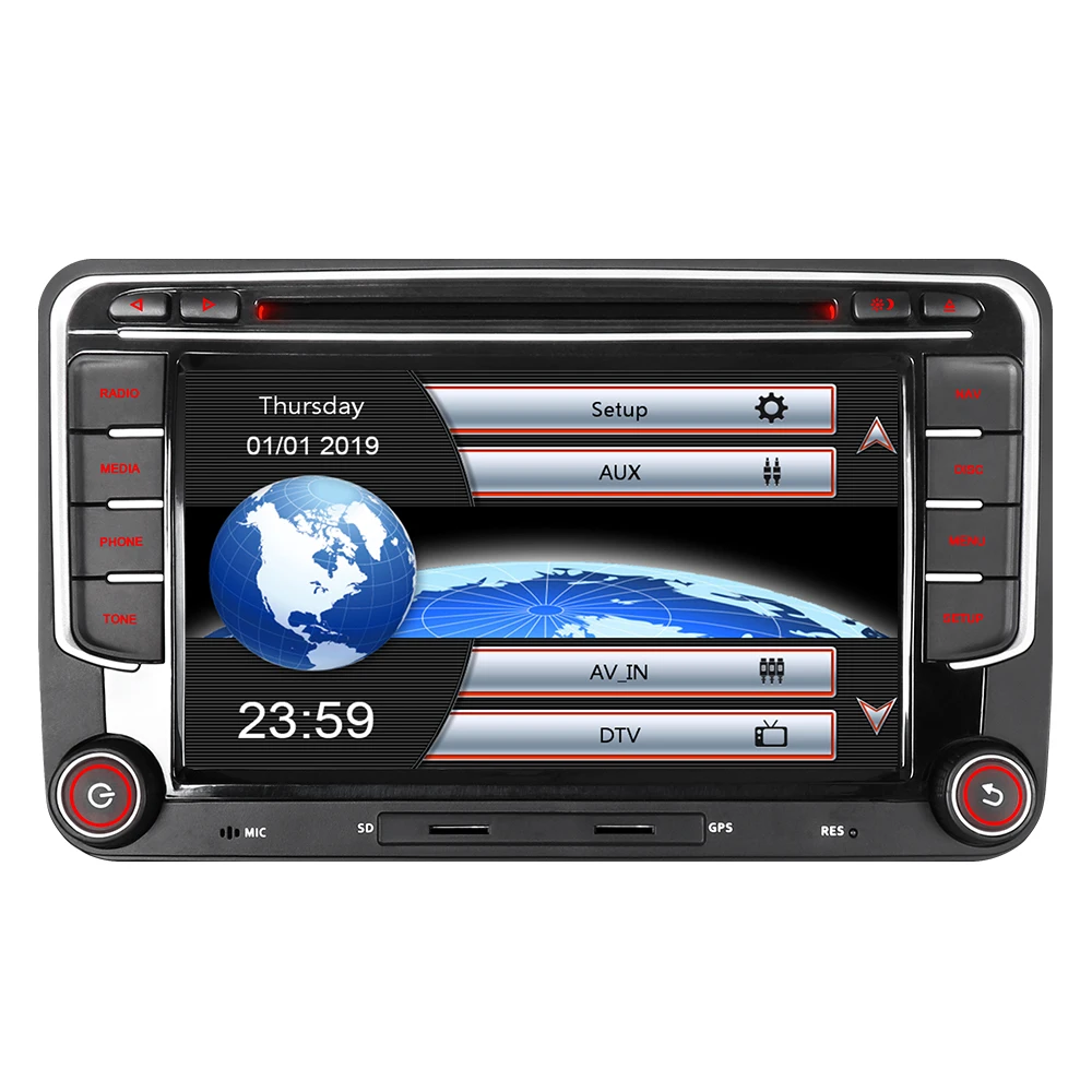 Cheap A-Sure 2 DIN Car Radio DVD Player GPS Navigation For Volkswagen VW Golf MK Passat B6 Polo Sharan Multivan T5 Touran Tiguan SKODA 2