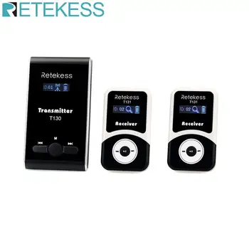 

RETEKESS T130 Wireless Tour Guide System Transmitter+2Receiver For Church Translation Government meeting Training Filming Hiking