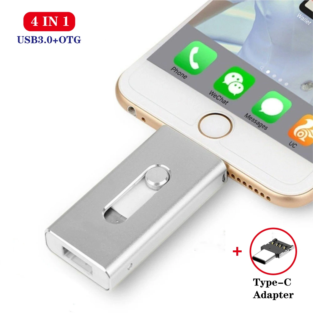

usb flash drive for iphone X/8/7/7 Plus/6/6s/5/SE/ipad OTG type c Memory Stick 8GB 16GB 32GB 64GB 128GB Pendrive usb 3.0