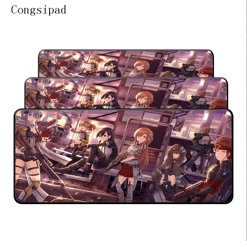 Congsipad Art Online Anime Large Mouse Pad Gamer Locking Edge Keyboard Mouse Mat Gaming Grande Mous