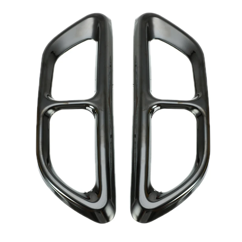For Honda Accord 10th 2pcs Metal Black Titanium Rear Cylinder Exhaust Muffler Tip End Pipe Cover Trim Chromium Accessories