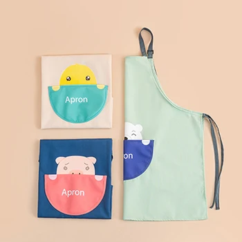 

1Pcs Cute Cartoon Apron Halter Design Waterproof Apron Adjustable Kitchen Cooking Aprons Housework Supplies Kitchen Tools