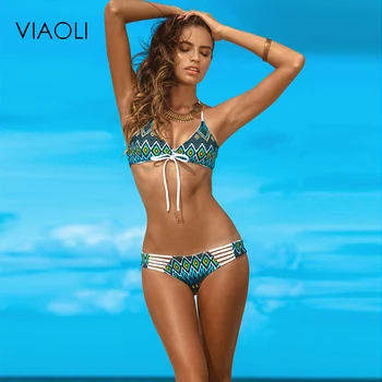 

VIAOLI 2018 Female Maio Swimsuit Mulher Bikini Swimwear Women 2018 New Summer Biquini Multicolor Push Bikinis