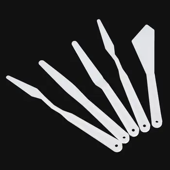 

5pcs White Plastic Painting Palette Knives Paint Art Pigment Spatulas different sizes Palette Knife