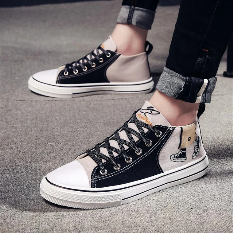 Новое поступление; мужская повседневная обувь; дышащая парусиновая обувь без шнуровки; Мужская модная дышащая обувь для ходьбы; мужские черные кроссовки с граффити