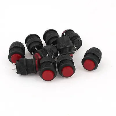 

10 x R16-503A SPST ON/OFF Latching NO Red Round Push Button Switch 250V 3A