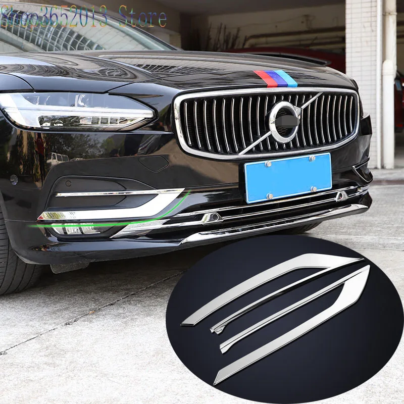 Для Volvo S90 ABS Хром Передняя противотуманная фара отделка защитные полоски Декоративные наклейки аксессуары для стайлинга автомобиля 2 шт