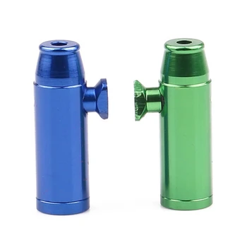 

1pc Metal Smoke Sniffer Flat Bullet Rocket Sniffer Snorter Snuff Bullet Sniffer Dispenser Somking Accessories