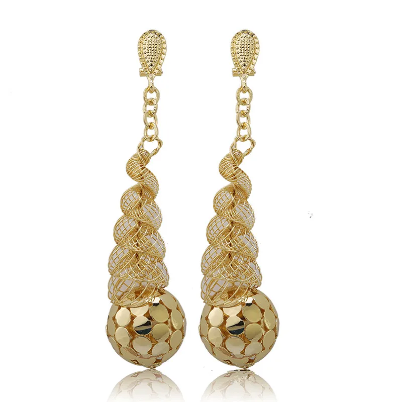 Свадебный подарок Мода висячие серьги золотые, розовые серьги Цвет серьги в виде капель для Для женщин свадебные висячие серьги ювелирные изделия серьги