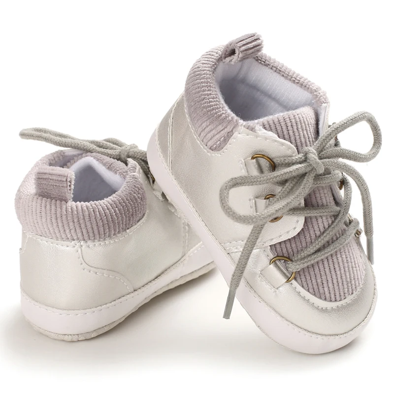 Обувь для малышей новорожденных обувь; кроссовки для спорта завязки с пуховной внутренной частью, для маленького мальчика, детский пинетки