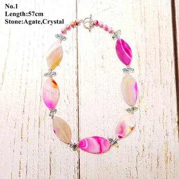 

LiiJi Unique Stocksale Necklace Pink color Agates Rose quartzs Peridots Necklace Only 1PCS each stocksale