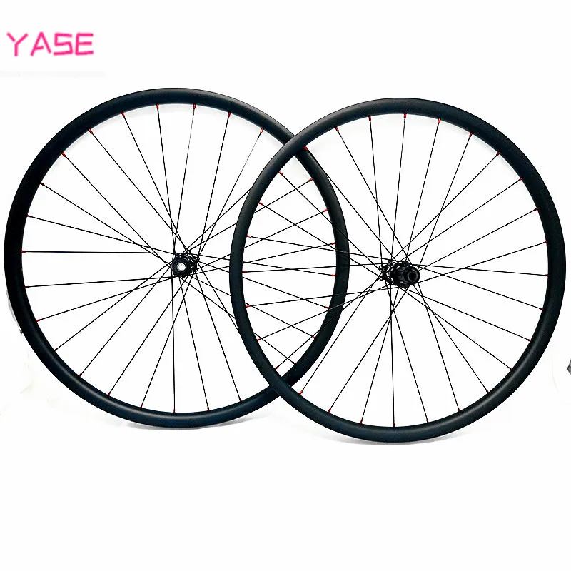 YASE 29er carbon mtb disc wheels XC 33x30mm asymmetry tubeless bicycle wheelset NOVATEC D791SB-D792SB 100x15 142x12 bike wheel