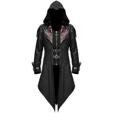 Новинка, мужская куртка в стиле стимпанк с длинным рукавом, готическое пальто с ласточкой, карнавальный костюм, винтажная Толстовка на Хэллоуин, костюмы, Длинная форма, 5XL