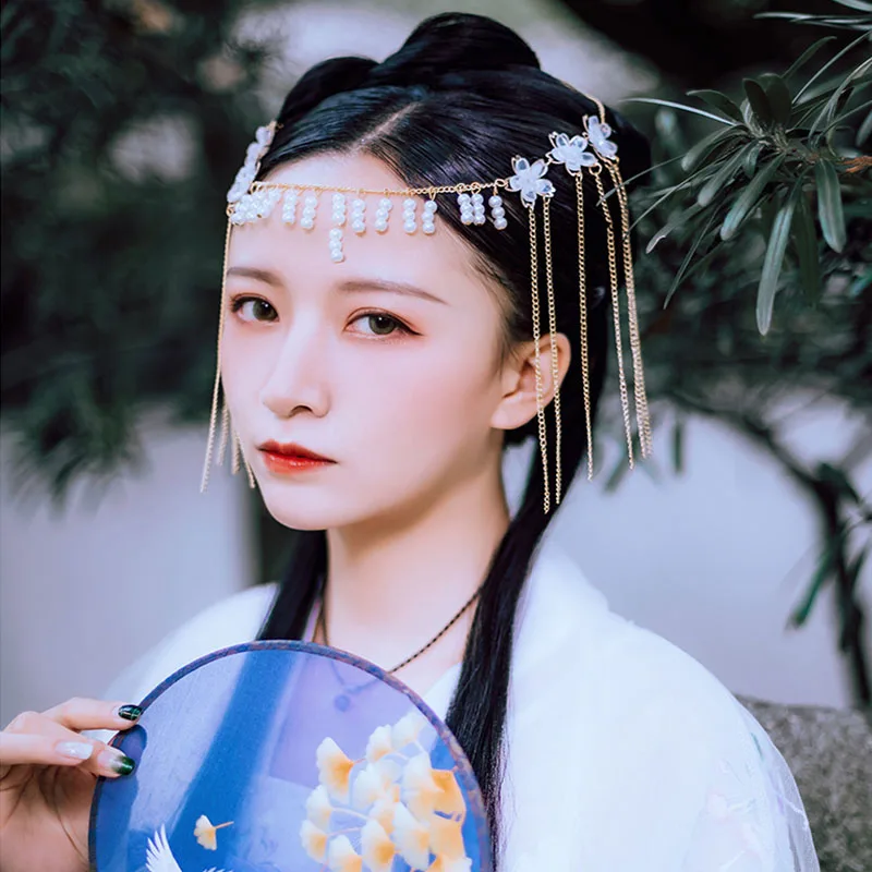 QIANJI китайский головной убор Hanfu с кисточками, аксессуары для волос в древнем стиле, простая заколка для волос