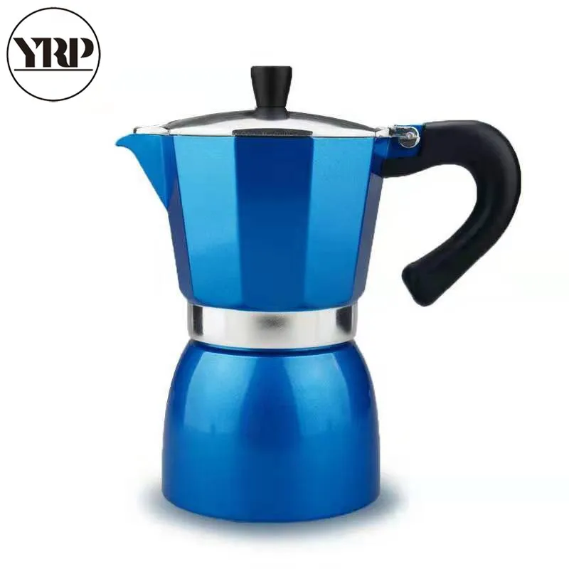 

YRPcoffee maker moka pot red black 6cups espresso portable barista tools kitchen accessories coffee pot filter kettle portable