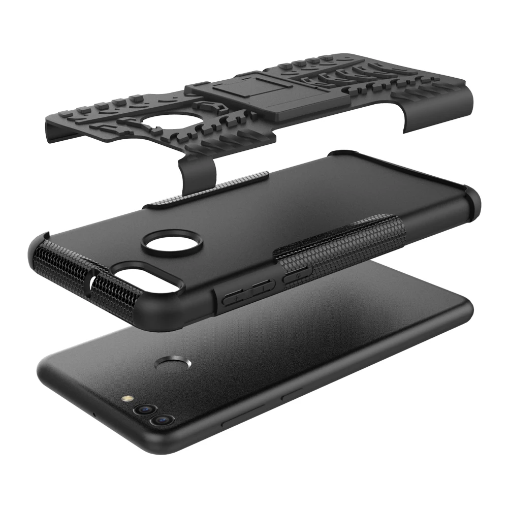 10pcs Soft Silicone TPU+PC Phone Case Cover Holder Stand For Huawei Y9 Y6 Y5 Y9 Y7 Y6 Y5 Prime Y 5 Y 6 Y 7 Pro