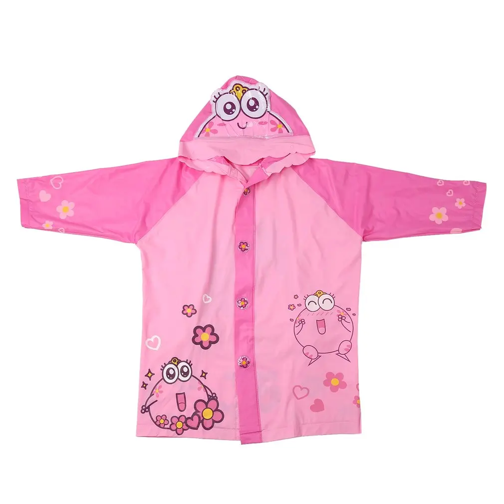 Плащ-дождевик с милым рисунком из мультфильма, водонепроницаемый, для мальчиков и девочек, длинный плащ-дождевик с капюшоном, верхняя одежда для дождливой погоды, подходит для студентов, школьный ранец