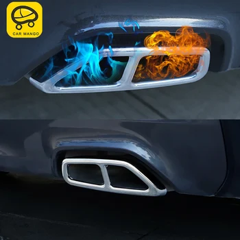 

CARMANGO for BMW G30 5 Series 2018 2017 Car Styling Tail Pipes Exhaust Pipe Silencer Frame Cover Trim Sticker Exterior Accessory