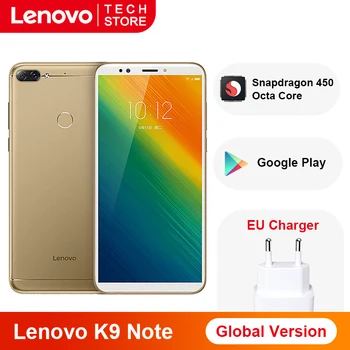 Перейти на Алиэкспресс и купить Глобальная версия Lenovo K9 Note 3GB 32GB 6-дюймовый Смартфон Snapdragon Octa Core Face ID Android 8,1 16MP камера 3760mAh аккумулятор