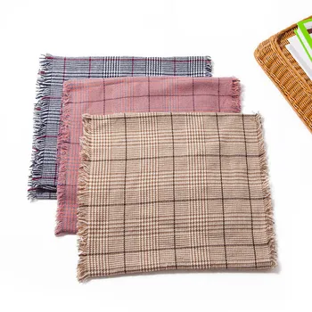 

Fall and Winter 2019 New Cashmere Chequered Neck Scarf Lady Shawl