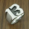 Punk US Size 7-15# 316L Stainless Steel Number 13 Letter Biker Ring Jewelry 1