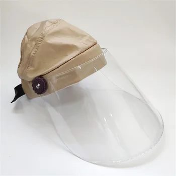 

Transparent Protective Hat Dustproof Anti-Droplet Protective Face Shield Visor Cap Flip Up Rotatable Adjustable Full Cover Mask