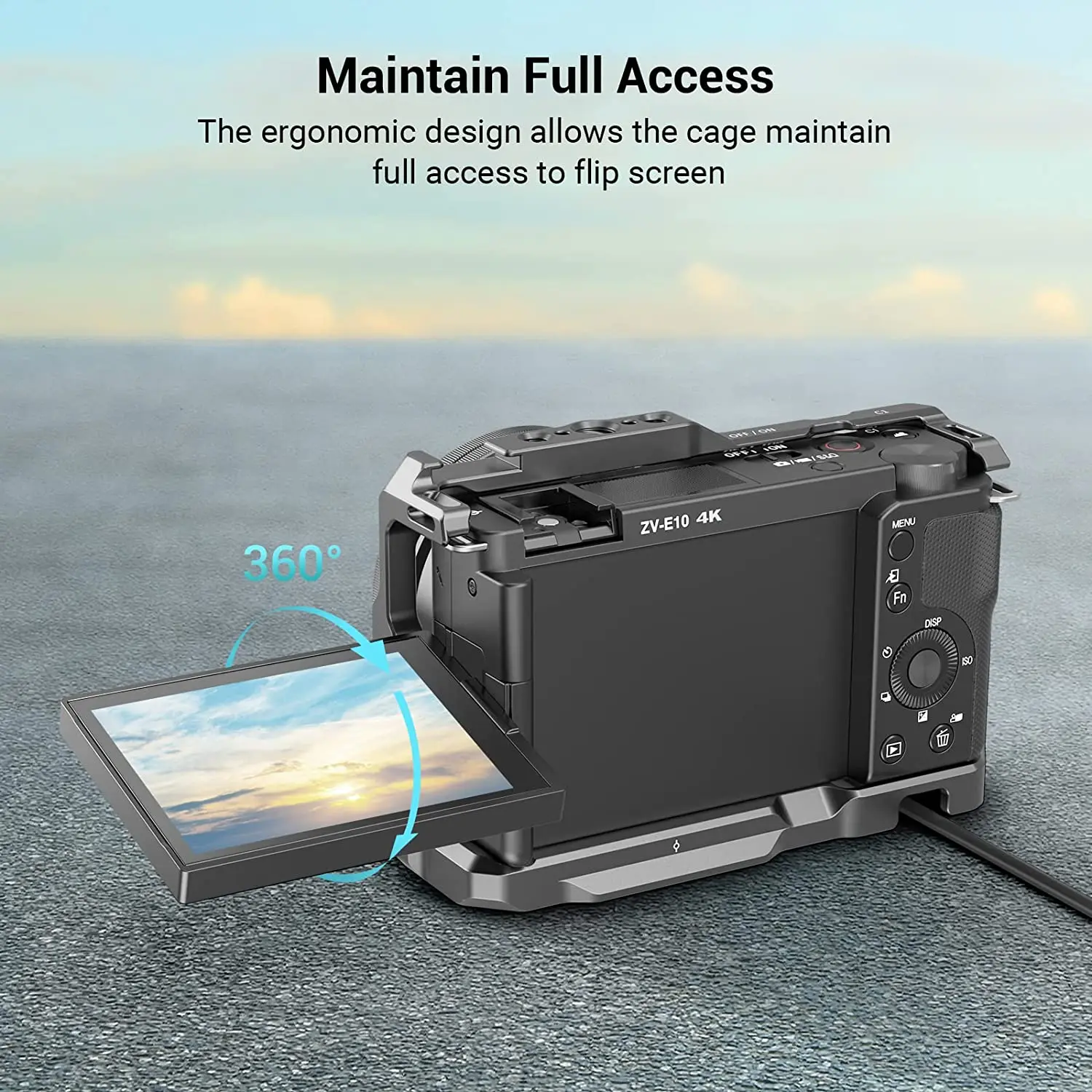 SMALLRIG ZV-E10 Mezza Custodia in Pelle Custodia per Fotocamera in Pelle Stile Retrò con Piastra di Base in Lega di Alluminio Leggera per Sony ZV-E10-3527