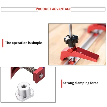 

Aluminum Alloy Wood Working Aluminum Alloy Quick Acting Hold Down Clamp T-Slot T-Track Clamp Set Fast Tool Kit Set Home